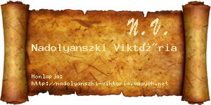 Nadolyanszki Viktória névjegykártya